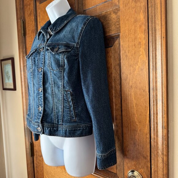 Style & Co Button Close Denim Jacket Petite Medium - Picture 7 of 16